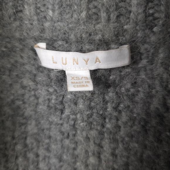 Lunya Chunky Wool Knit Cardigan Long Sweater Belted Robe Cozy XS/S - Picture 9 of 11